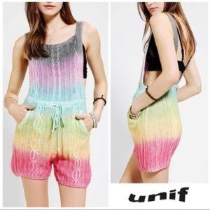 UNIF Crochet Rainbow Ombré Cake Romper